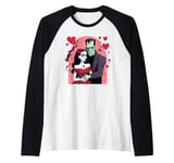 Frankenstein and His Bride on Valentine's Day Raglan Baseball Tee