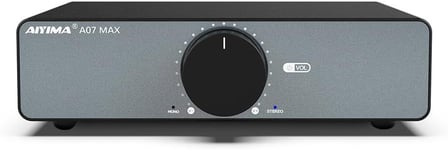 A07 MAX 2 CH mini amplificateur 300Wx2 TPA3255 Class D Power Amplifier Bridgeable Mono Stereo Desktop 600W avec 3.5mm Output for Home audio Passive,with 48V5A Power Supply