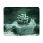 Old Pirates Ship Sailing in The Marine Thunderstorm Rectangle Non Slip Rubber Mousepad, Gaming Mouse Pad Mouse Mat for Office Home Woman Man Employee Boss Work