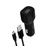 USB 2.4A Quick Charge Car Charger + 1m Micro-USB Cable Setty Black