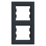 Plaque de finition double verticale Anthracite Asfora Schneider