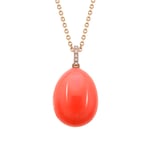 Faberge Essence 18ct Rose Gold Neon Orange Egg Pendant with Diamond Bail