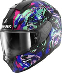 SHARK, Casque Moto Intégral RIDILL 2 Raging Beast Black Violet Green KVG, M