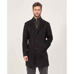 Manteau BOSS  Manteau  noir en laine mélangée avec zip interne