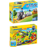 Playmobil Train des Animaux + Train avec Passagers et Circuit - 70179