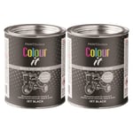 2x Paint Factory Jet Black Gloss Tin Paint Fast Drying Interior Exterior 300ml