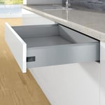 Kit tiroir coulissant - hauteur 126 mm - arcitech - Décor : Blanc - Longueur : 350 mm Hettich Blanc