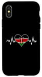 Coque pour iPhone X/XS Drapeau Kenya Vintage Heart Beat Kenya Pulse Line