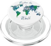 Carte du monde Voyage Explore the World PopSockets PopGrip pour MagSafe