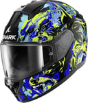 SHARK, Casque Moto Intégral RIDILL 2 Raging Beast Black Blue Green KBG, XS