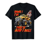 Monster Truck Car Fun for 4-Year-Old Birthday Kids T-Shirt