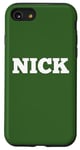 Coque pour iPhone SE (2020) / 7 / 8 Médaille nominative personnalisable avec inscription « Nick » - Dos assorti