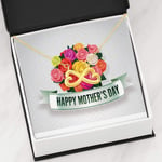 Express Your Love Gifts Flower Bunch Happy Mothers Day Infinity Stainless Steel Pendant Mother's