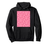 Climbing Vine Leaves In Girly Pink On Pink Pullover Hoodie