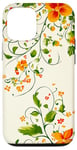 iPhone 14 Elegant Green Nature Flower Plants White Backround Case