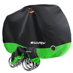 ZUAPEV Housse 2-3 Velos Exterieur Protection, Bache Velo Exterieur Impermeable 210D, Bâche Vélo Etanche, Protege velo Pluie Couverture Velo de Course/Route/ VTT/Electrique/Ville/Enfant, 208x112x110cm