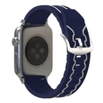 Apple Watch Series 4 40mm EKG-mönster klockarmband i silikon - Mörkblå / Vit