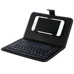 Mini bärbart trådlöst Bluetooth tangentbord med case för smartphone Black