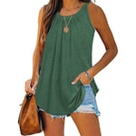 iChunhua Halter Neck Tank Top Women Summer Sleeveless Vests Green Large