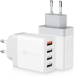 Lot De 2 Chargeur Usb, 33w Pr Usb Multiple 4 Ports Pr Chargeur Rapide Multipr Adaptateur Secteur Pour Iphone 14 13 12 11 Pro X Xs Xr 8 7, Ipad, Samsung Galaxy A55 A34 A20 A14 S20 S9[X350]