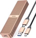 Boîtier SSD M.2 NVMe Adaptateur PCIe USB-C 10Gbps USB3.2 Gen2 pour NVMe M-Key/M+B Key SSD 2230/2242/2260/2280, Amélioré Aluminium Lecteur Disque Dur avec UASP, SSD Max 4To-M222