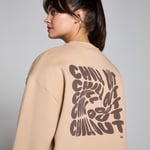 MP Women's Tempo Oversized Chill Out Graphic Sweatshirt - Cream - L