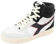 Diadora Mixte Magic Basket Mid Suede Chaussure de Gymnastique, White Ferrari Red Italy, 45.5 EU