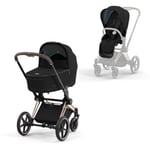 Komplett barnevogn, Cybex, Priam, Rose Gold/Deep Black