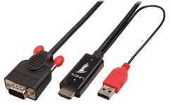 Lindy 1m HDMI to VGA Converter Adapter Cable, Black