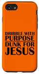 Coque pour iPhone SE (2020) / 7 / 8 Dribble avec but Dunk pour joueur de basket-ball Jésus Christ