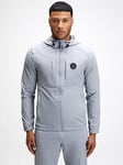 Zavetti Canada Dentero Woven Zip Hoodie - Grey, Grey, Size S, Men