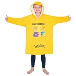 Pokémon Sweats à Capuche Garçon Pull Plaid Enfant Poncho Plaid Oversize en Polaire Pikachu Enfant Ado Taille Unique (Jaune)