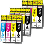 502 Xl Compatible Avec Epson 502Xl Cartouches D'Encre Multipack Pour Expression Home Xp-5100 Xp-5105 Xp-5150 Xp-5155 Workforce Wf-2860 Wf-2865 Wf-2880 Wf-2885 (12 Paquets)