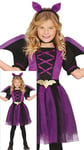 FIESTAS GUIRCA Déguisement Fille Chauve-Souris Violet - Costume Fille Chauve-Souris avec Serre tête Chauve-Souris, Robe Tutu et Ailes - Costumes Halloween Filles de 10 à 12 Ans