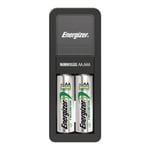 Energizer NiMH Batteriladdare AA / AAA | 1.2 V DC | 2x AA/LR6 | Euro | Batteritypsenergi: AA | Svart