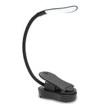 Anmossi LED Book Light,Dimmable Reading Light with Touch Sensor,7 LEDs Reading Lamp,3 Brightness Modes,USB Rechargeable Clip On Eye Care Lamp for Book,Reading in Bed,Tablet,Music Stand (Black)