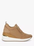 Dune Eiline 2 Lace Up Wedge Trainers, Caramel