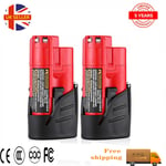 2x For Milwaukee M12 LI-ION XC 3.5Ah High Capacity Battery 12V 48-11-2402 2460