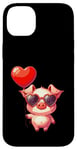 Coque pour iPhone 14 Plus Saint Valentin Amour Porcinet Cœur Amoureux Ballon Lunettes de soleil