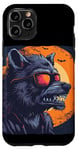 Coque pour iPhone 11 Pro Loup-garou amusant avec lunettes de soleil pour les amateurs de loups-garous