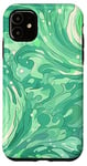 iPhone 11 Swirl Green Color Illustration Pattern Abstract Art Case