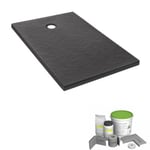 Pack receveur de douche 140 x 80 JACOB DELAFON Ipso rectangle gris anthracite + Kit d'étanchéité WEDI