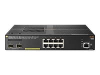 HPE Aruba 2930F 8G PoE+ 2SFP+ TAA - Commutateur - C3 - Géré - 8 x 10/100/1000 (PoE+) + 2 x 1 gigabit/10 gigabit SFP+ (liaison montante) - Montable sur rack - PoE+ (125 W) - Conformité TAA