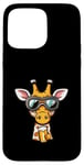 Coque pour iPhone 15 Pro Max Girafe de ski avec bière | Funny Party Comic