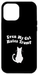 Coque pour iPhone 14 Plus Even My Cat Hates Trump Chemise anti-républicains Pro Biden