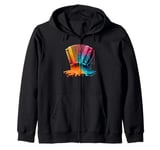 Melting Accordion Instrument Music Accordionist Musician Zip Hoodie