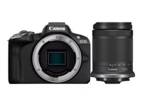 Canon Eos R50 - Digitalkamera - Speilløst - 24.2 Mp - Aps-C - 4K / 30 Fps - 8.3Optisk X-Zoom Rf-S 18-150 Mm F3.5-6.3 Is Stm Linse - Wi-Fi, Bluetooth - Svart