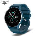 Lige 2023 Älykello Naisten Täyskosketusnäyttö Urheilu Fitness Kello Ip67 Vedenpitävä Bluetooth Android Android Ios Älykello Nainen_Silicone blue