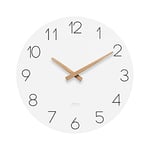 mooas Horloge Murale en Bois Plat, 30,5 cm, Mouvement de Balayage sans tic-tac, Horloge Murale décorative à Piles pour Maison, salon, Cuisine, Chambre à Coucher, Bureau, école, hôtel