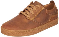 Clarks Men's StreethillLace Sneaker, Dark Tan Lea, 7.5 UK